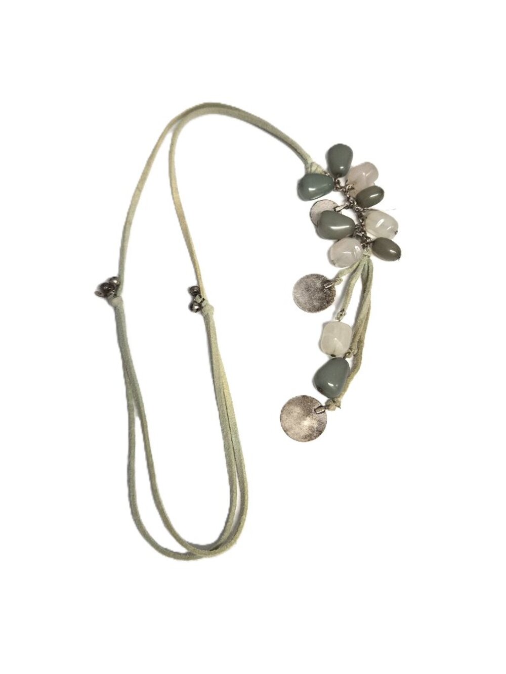 VTG Y2K Lucite Grapes Necklace on Suede Adjustable Cord Earthy Nature Inspired